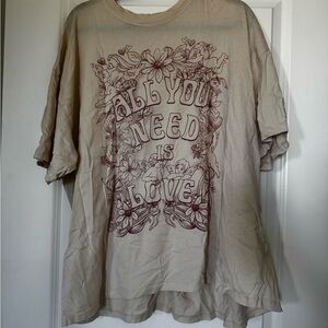 Daydreamer Tan and Red Short Sleeve Tee